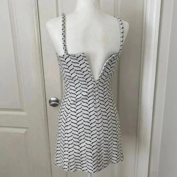 AYR Y2K Spaghetti Strap Tweed Dress Size 0 White Mini Cocktail - Picture 5 of 11